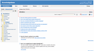 Export articles from public area